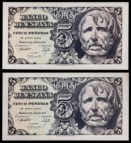 Pareja correlativa pesetas - pareja,