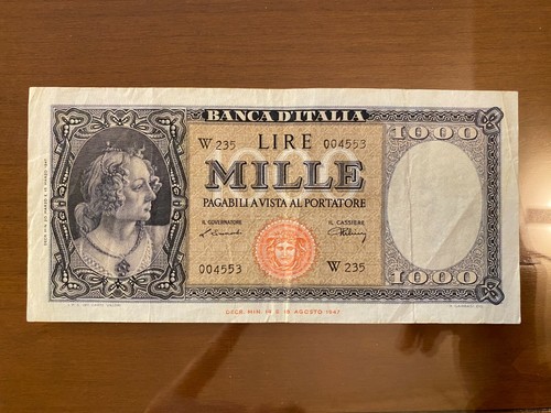 Banconota lire 1000 italia - lire,