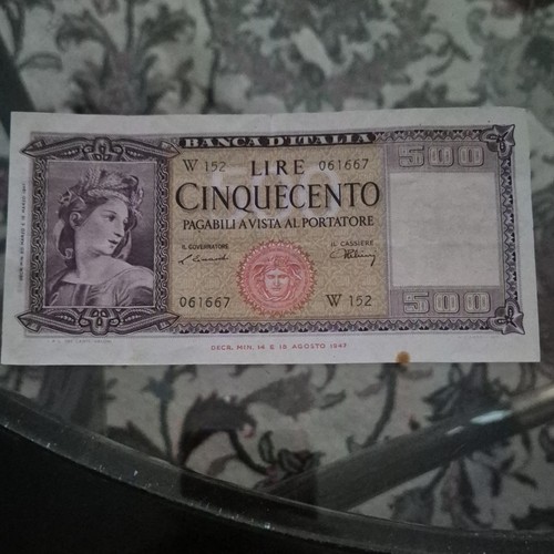 Banca italia 500 lire - banca, d’italia