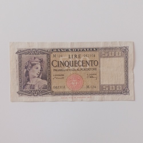 Banca italia banconota 500 - banconota,