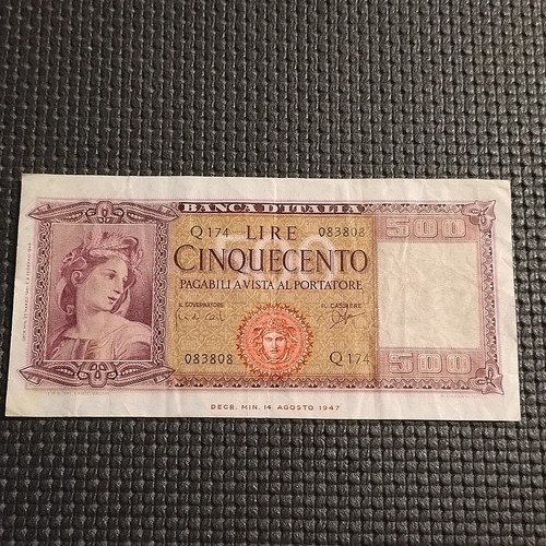 Banca italia banconota - d'italia, 500