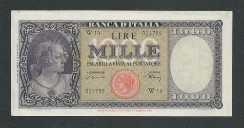 Italy lire 1000 fds ornata - q,